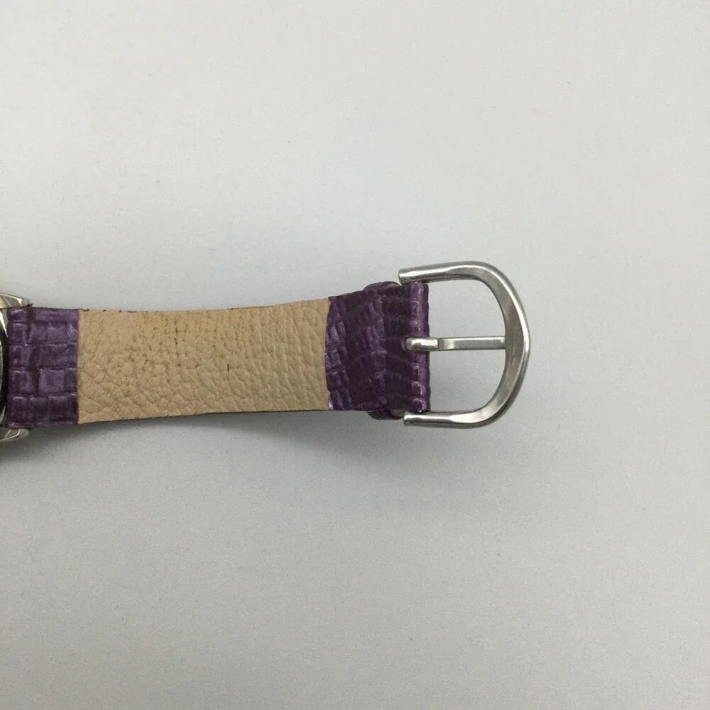 I Love Lucy Womens Watch 33mm Silver Tone Purple Dial Leather New Battery